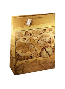 Пакет подарочный бумажный А3 "Старые карты" 33*46*10см, ламинат, Феникс-Презент