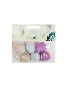 Набор бусин валяных из шерсти (2 см) (6 шт) (сир., гол., св.-сер.) (14-00941-J3)
