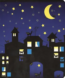 Тетрадь 48л кл. "Город.Кошки" лак, ассорти, schoolФОРМАТ