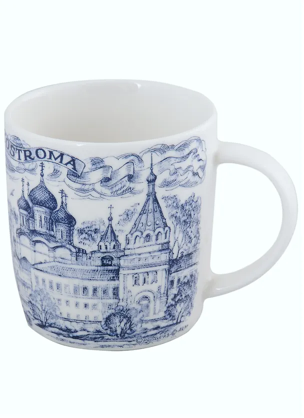 Кружка Кострома рис. синий (фарфор)(350мл) 2913447 — 3