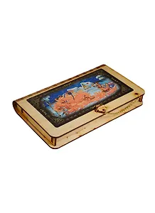 Шкатулка дерево с застежкой на цепочке Палех (17х9х4) (996886)