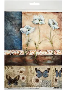 Декупажная карта Весенние цветы (А4) (пл. 40г/м2) (Karal019) (упаковка)