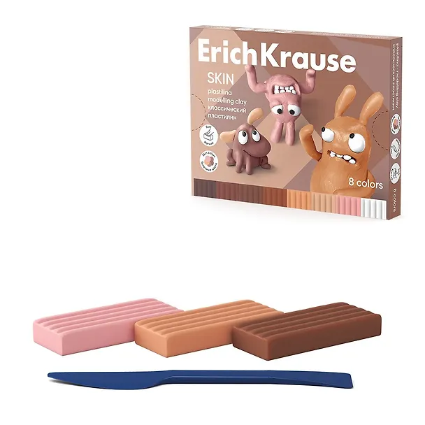 Пластилин «Jolly Friends Skin», 8 цветов, 144 г, Erich Krause 3036594 — 1