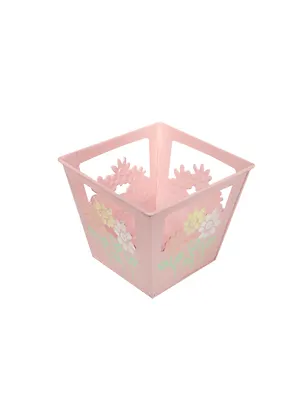 Кашпо вырезное металл розовое (12х10х12) (232868) 2463750