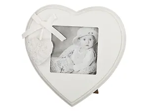 Фоторамка сердце Снежно-белый прованс (14х14х3) (222-190)