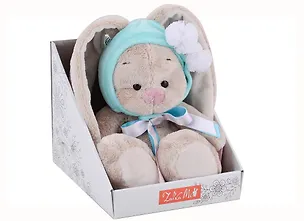 Мягкая игрушка Зайка Ми в шапочке с белыми помпонами (15 см) 2959031