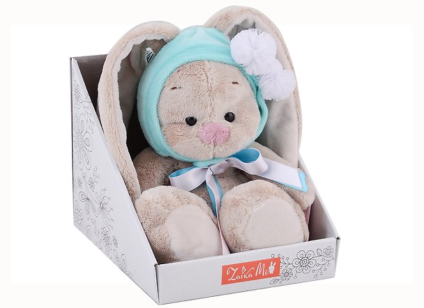Мягкая игрушка Зайка Ми в шапочке с белыми помпонами (15 см) 2959031 — 1