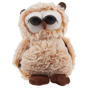 Сова с ресничками коричневая (мягкая игрушка)  11,5см в крафт-коробке 2533369