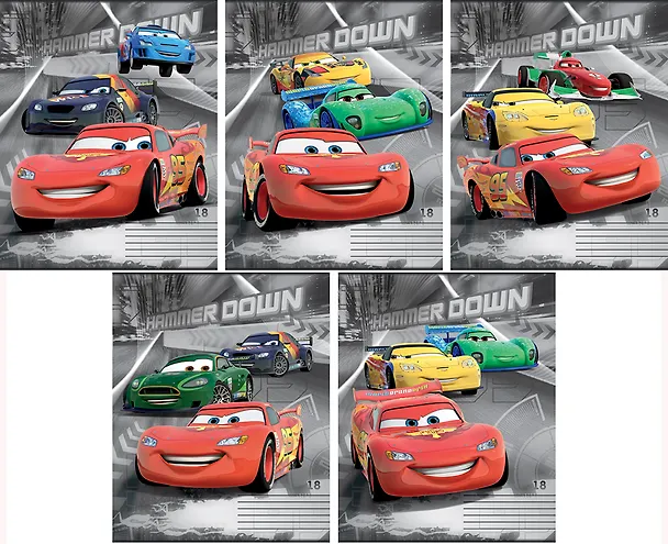 Тетрадь 18л кл. "Cars" карт.обл., твин УФлак, ассорти, Disney 228089 — 1