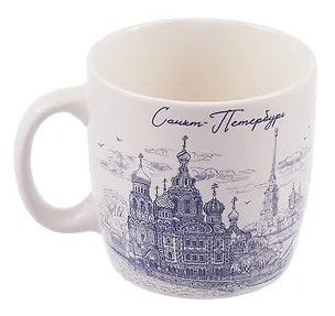 Кружка фарф.мал.рис.синий Коллаж .СПб 3104635