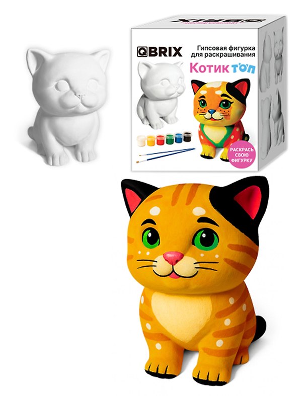 QBRIX Гипсовая фигурка для раскрашивания Котик Топ 3179836 — 1