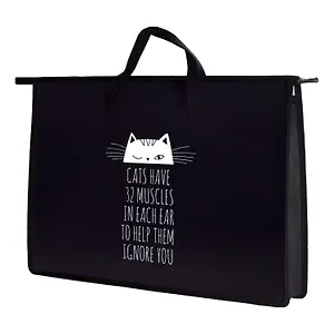 Папка для чертежей и рисунков А3 "Здесь есть кот" 45*33*9см, пластик, молния, текст.ручки