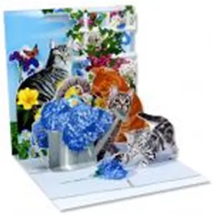 3D открытка Кошки и цветы (Cats and Flowers) (мини) (TR199) 2384712