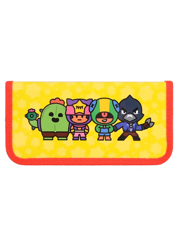 Пенал 1 отделение "Brawl Stars. Спайк, Сэнди, Леон, Ворон" 190*90 2983795 — 2