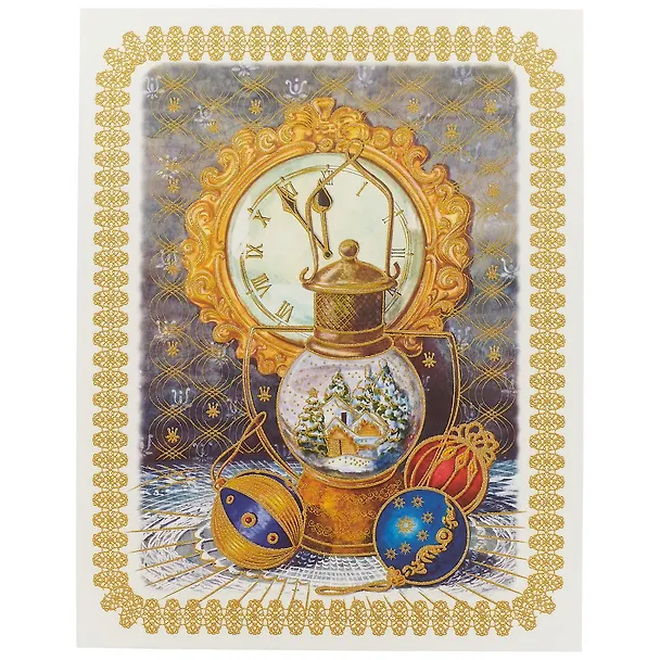 Новогоднее оконное украшение «Новогодняя лампа», 30 х 38 см 2480779 — 1