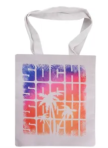 Сумка сувенирная Сочи Надпись+пальмы (средняя)(текстиль)