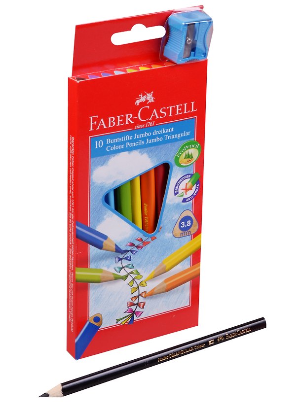 Карандаши цветные «Jumbo», Faber-Castell, 10 цветов 243731 — 1