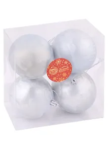 Набор елочных шаров Туман (пластик) (голубые) (8 см) (4 шт) (4941969)