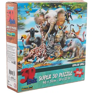 Пазл 150 Super 3D Kids Улыбка Африки (46х31) (5+) (10873) (коробка) 2663674