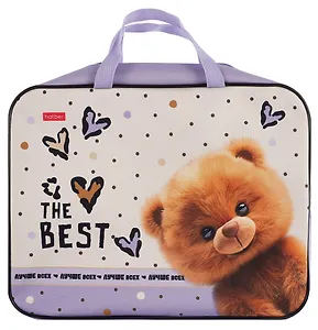 Папка для тетрадей А4 "Пушистый мишка" 35*26,5*4 см, ткань