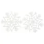 Набор пластиковых украшений Снежинки с блестками, 2 шт, белый цвет, 18 см — 2552970 — 1