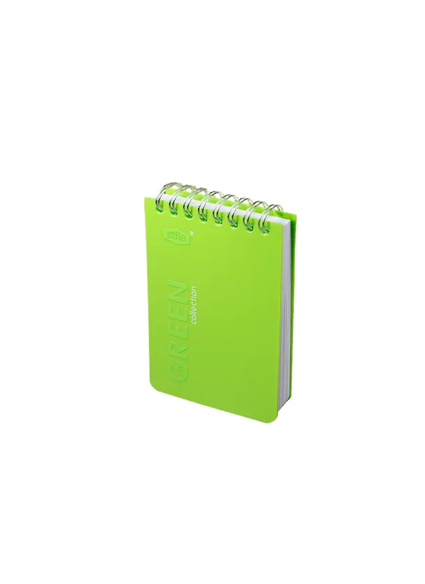 Блокнот А7 50л кл. "NEON GREEN" спираль, пластик.обл., ярко-салатовый, stila 230031 — 1