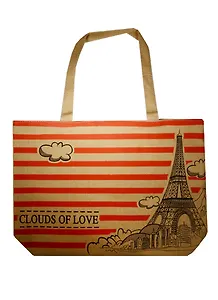 Сумка на молнии Эйфелева башня и облака (42х34) (текстиль) (12-11522-881)