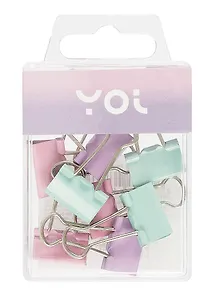 Зажимы для бумаг 19 мм 10 штук, пастельные, Yoi