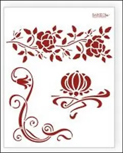 Трафарет пластиковый многоразовый Бордюр розы (20х25) (Л-021)