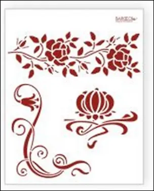 Трафарет пластиковый многоразовый Бордюр розы (20х25) (Л-021) 2282515