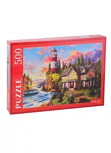 Пазл 500 Маяк на закате (Ф500-2181) (480х340) (Greate me) (3+) (коробка)
