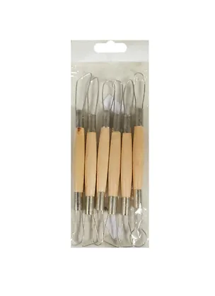 Стеки 06шт 15см для работы с глиной и пластиком, петля, двухсторонние, блистер, Двуреченский 236851