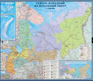 Карта настенная "Северо-Западный Федеральный округ"