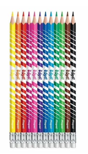 Карандаши цветные Maped, Color'Peps Oops, 12 цветов с ластиком 254036 — 3