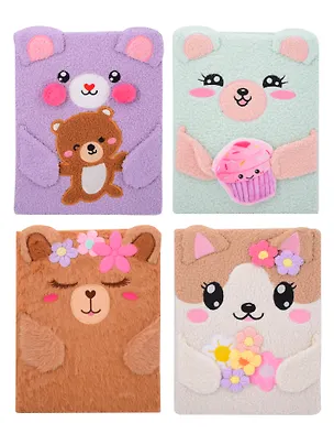 Книга для записей А4 100л лин. "Funny" с мехом, ассорти 3102388