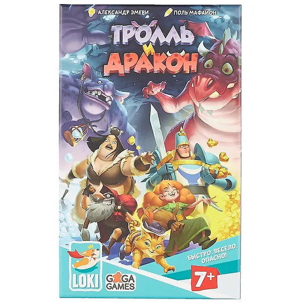 Настольная игра GaGa Games "Тролль и Дракон" 12*5*19,5 картон, пластик бирюзовый GG176 2775804 — 2