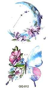 Тату "Цветы акварель" (3 вида) (6х10,5см)