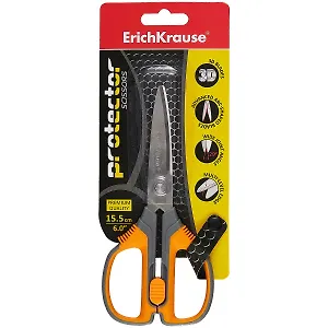 Ножницы 155мм офисные "Protector Lock", с фиксатором, блистер, ErichKrause