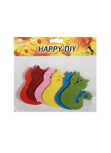 Декоративные элементы из фетра Коты-R31 (11062603) (6шт) (упаковка)