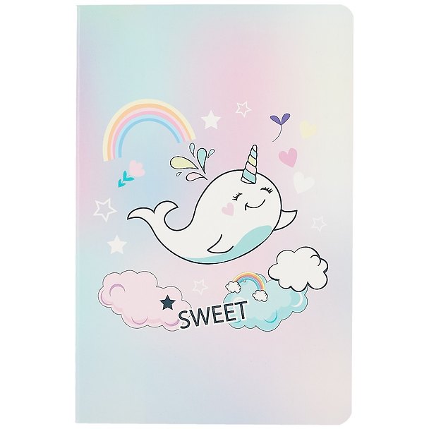 Тетрадь общая «Happy narwhal», 32 листа в клетку, А5, в ассортименте - Kairui 253906 — 1