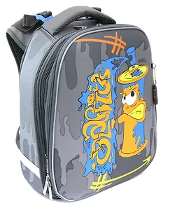 Рюкзак каркасный Hatber, ERGONOMIC Graffiti 37*29*17см, 2 отделения на молнии, светоотражающие элементы