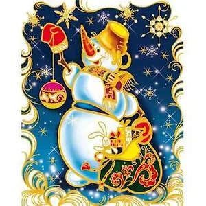 Новогоднее оконное украшение Снеговик 30*38 см (31280) (Феникс-Презент)
