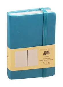 Записная книжка А6- 96л лин. "JOY BOOK. Бирюзовое море" 7БЦ, иск.кожа, тонир.блок 70гр/м2, скругл.углы, ляссе, резинка, карман на задн.форзаце