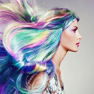 Холст с красками по номерам "Девушка с радужными волосами", 20 х 20 см