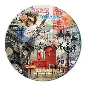 Доска для нарезки Парижское кафе (RCB-PDREAMS) (стекло) (d19) (в подар.упаков.) GiftLand