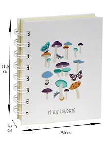 Записная книжка А6 90л лин. "Mushroom", спираль, ассорти