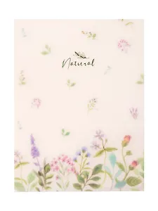 Блокнот А6 80л кл. "Premium. NATURAL FLOWERS" пласт.обл., спираль, офсет 80г/м2