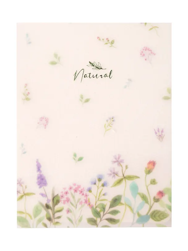 Блокнот А6 80л кл. "Premium. NATURAL FLOWERS" пласт.обл., спираль, офсет 80г/м2 3106976 — 1