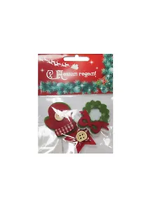 Набор Новогодний фетр Звезда елочный шар варежка (6069-16) (3шт) (упаковка/хедер)