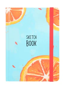 Скетчбук А5 80л "Апельсин" 70г/м2, кремовая бумага, тв. Переплет, резинка